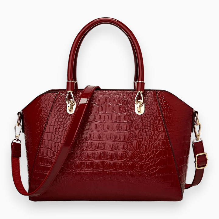 Levoire | Sac Porté Épaule En Cuir Laqué De Luxe Bourgogne