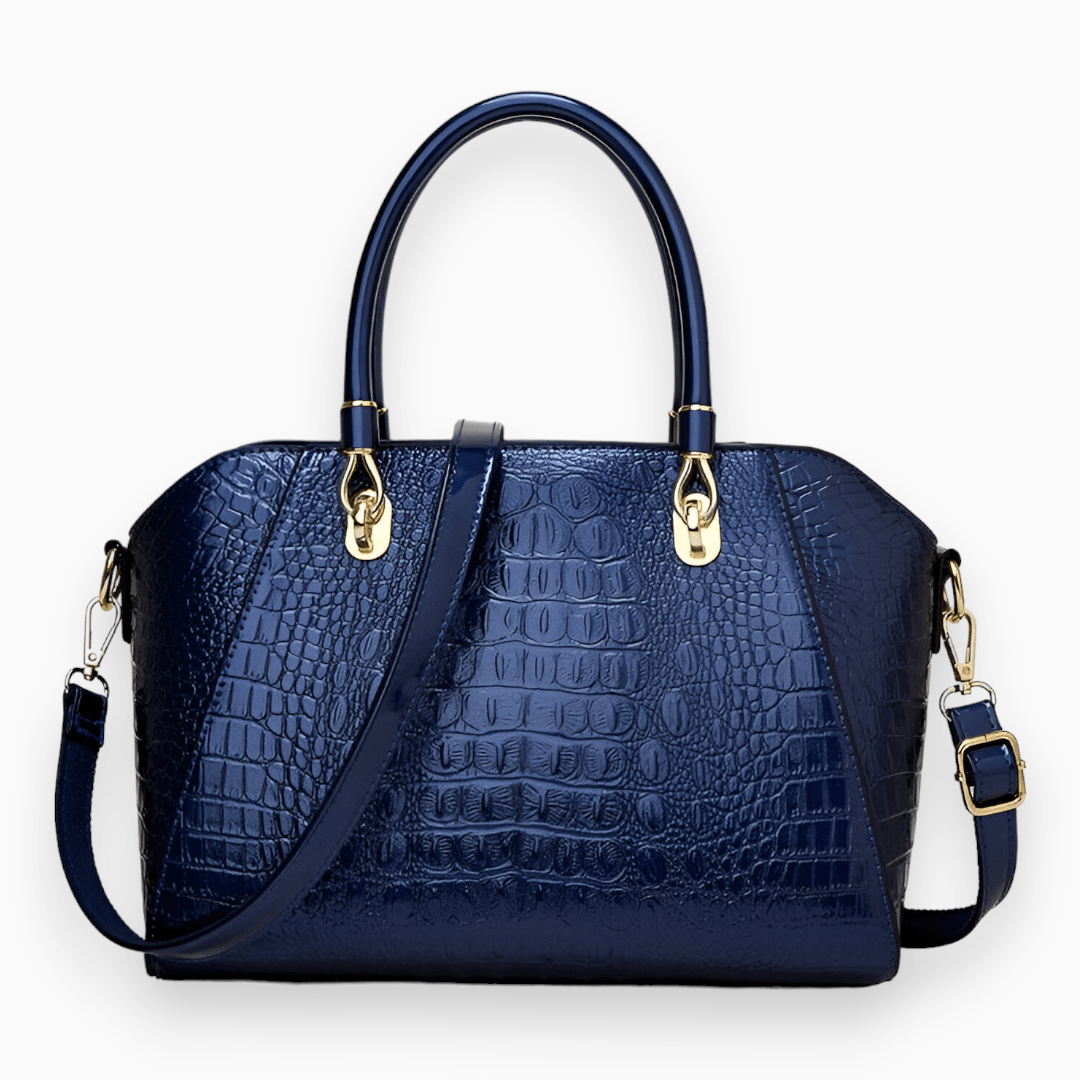 Levoire | Sac Porté Épaule En Cuir Laqué De Luxe Bleu