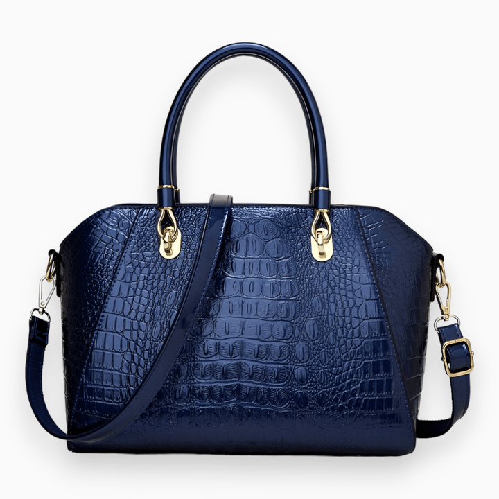 Levoire | Sac Porté Épaule En Cuir Laqué De Luxe Bleu