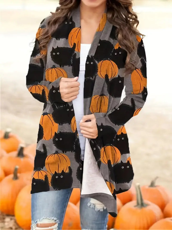 Levoire | Halloween Kurpitsikuvio Vest Tietäen Iloisen Syksyilmeen Bunt