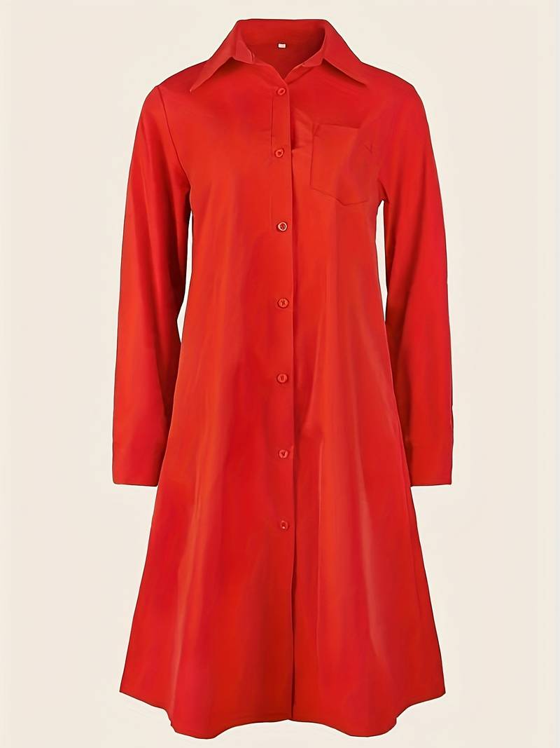 Levoire | Robe Chemise Unie À Boutons Simples