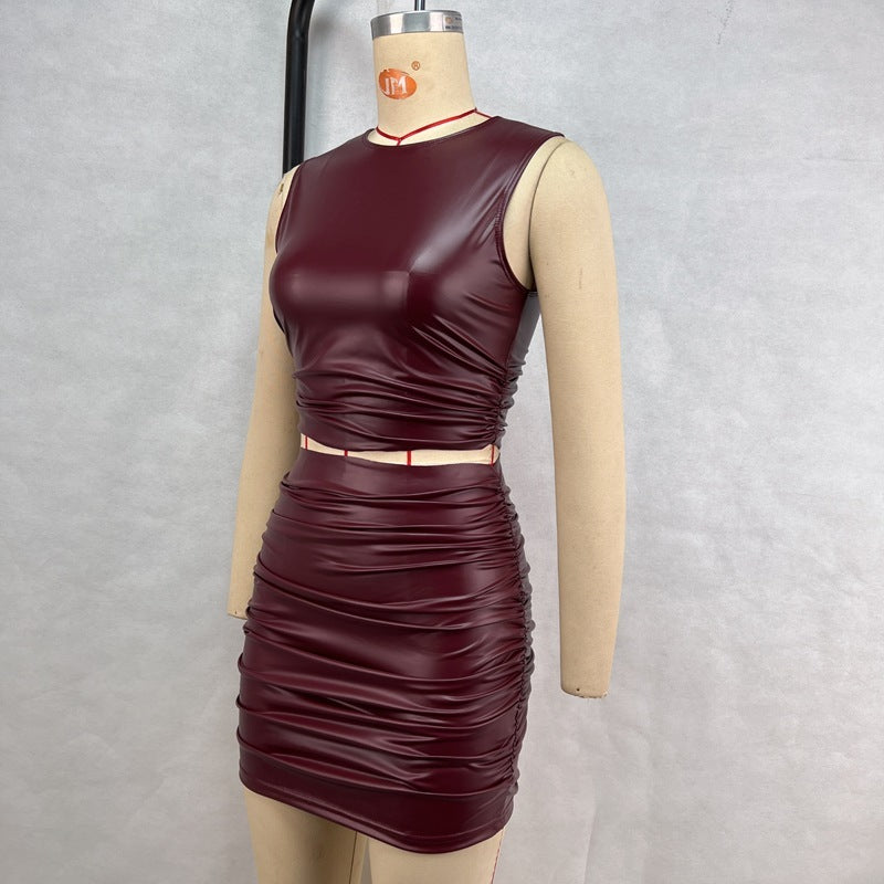 Levoire | Robe en cuir PU sans bretelles