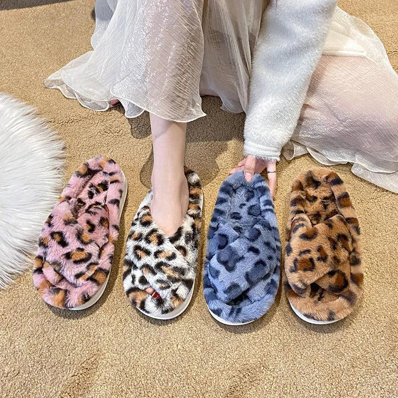 Levoire | Chaussons en léopard flous pour femmes