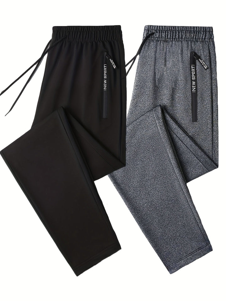 Levoire | Série De Pantalons De Jogging Bicolores Avec Des Bords Côtelés Noir Gris