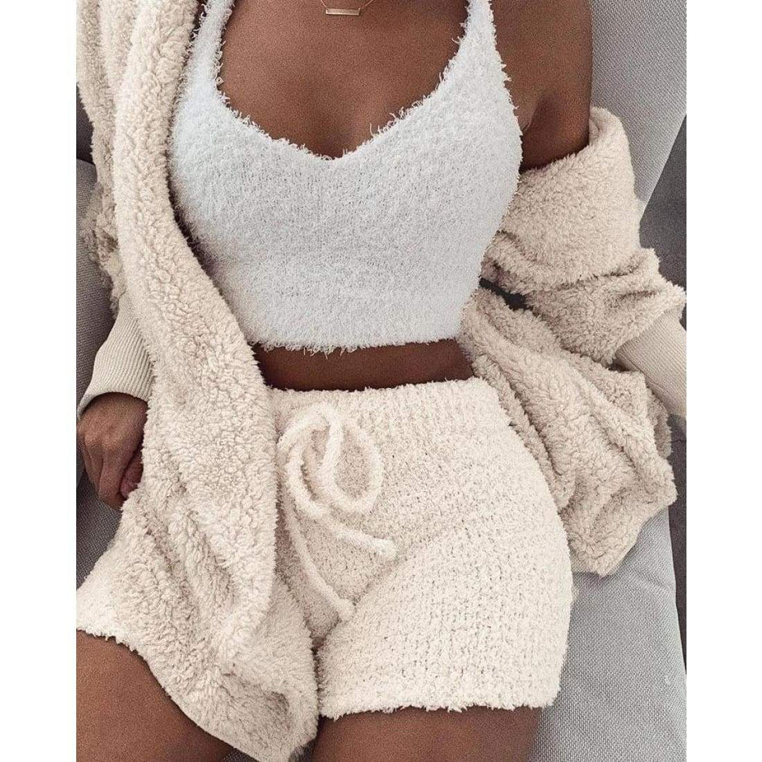 Levoire | Ensemble De Lounge En Polaire Doux Pour Femmes Beige
