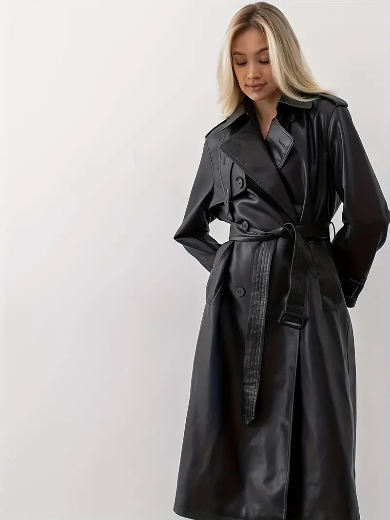 Levoire | Veste En Cuir Avec Ceinture Pour Femmes