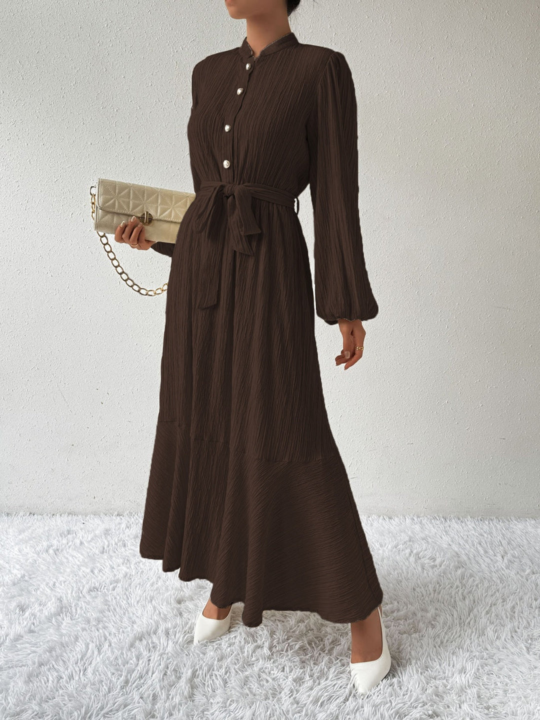 Levoire | Robe À Manches Longues Et Ceinture À Nœuds