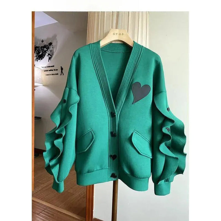 Levoire | Veste Large Femme Avec Bretelles En Dentelle Vert