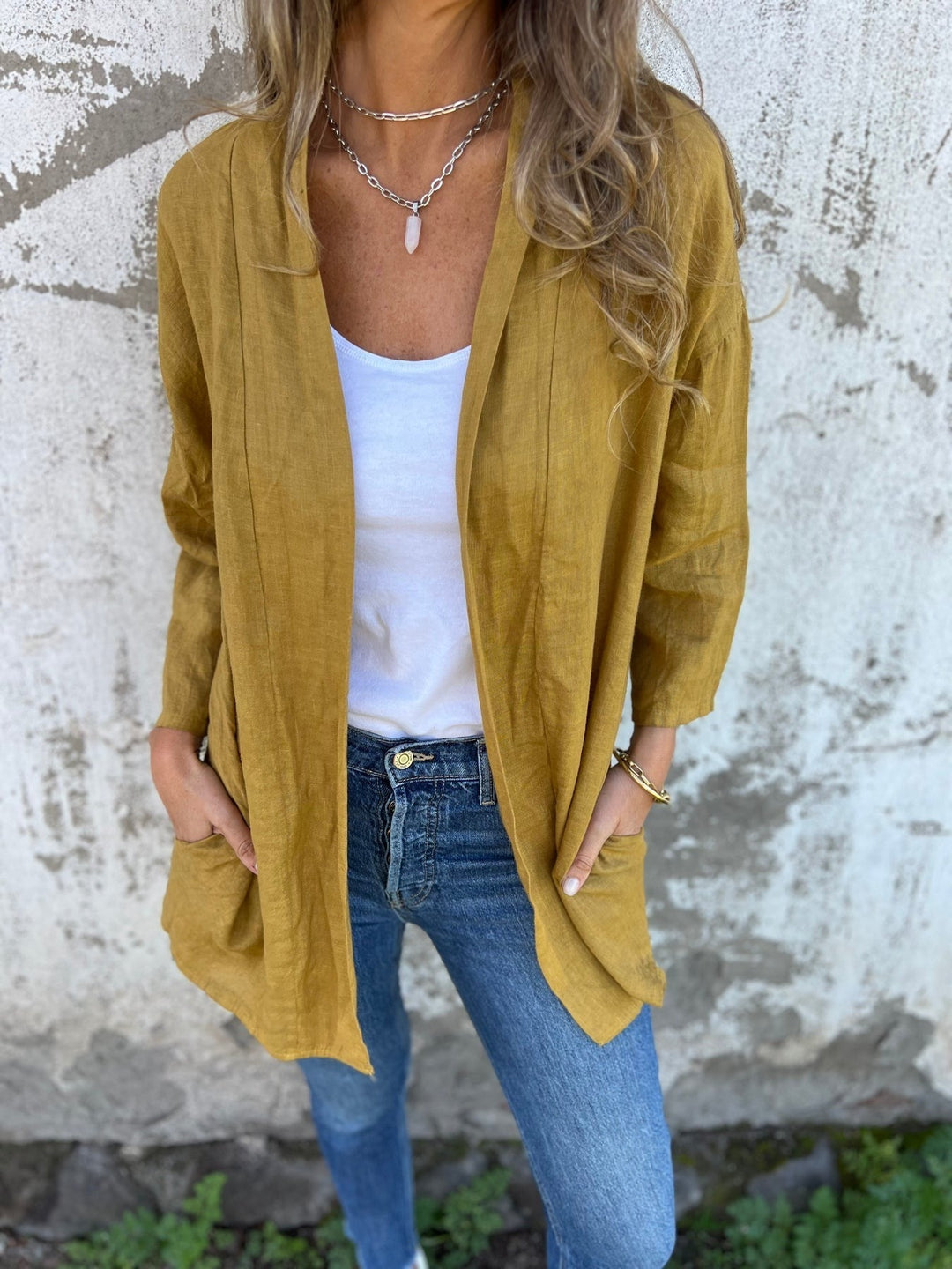 Levoire | Gilet En Lin Avec Volants Et Manches 3/4