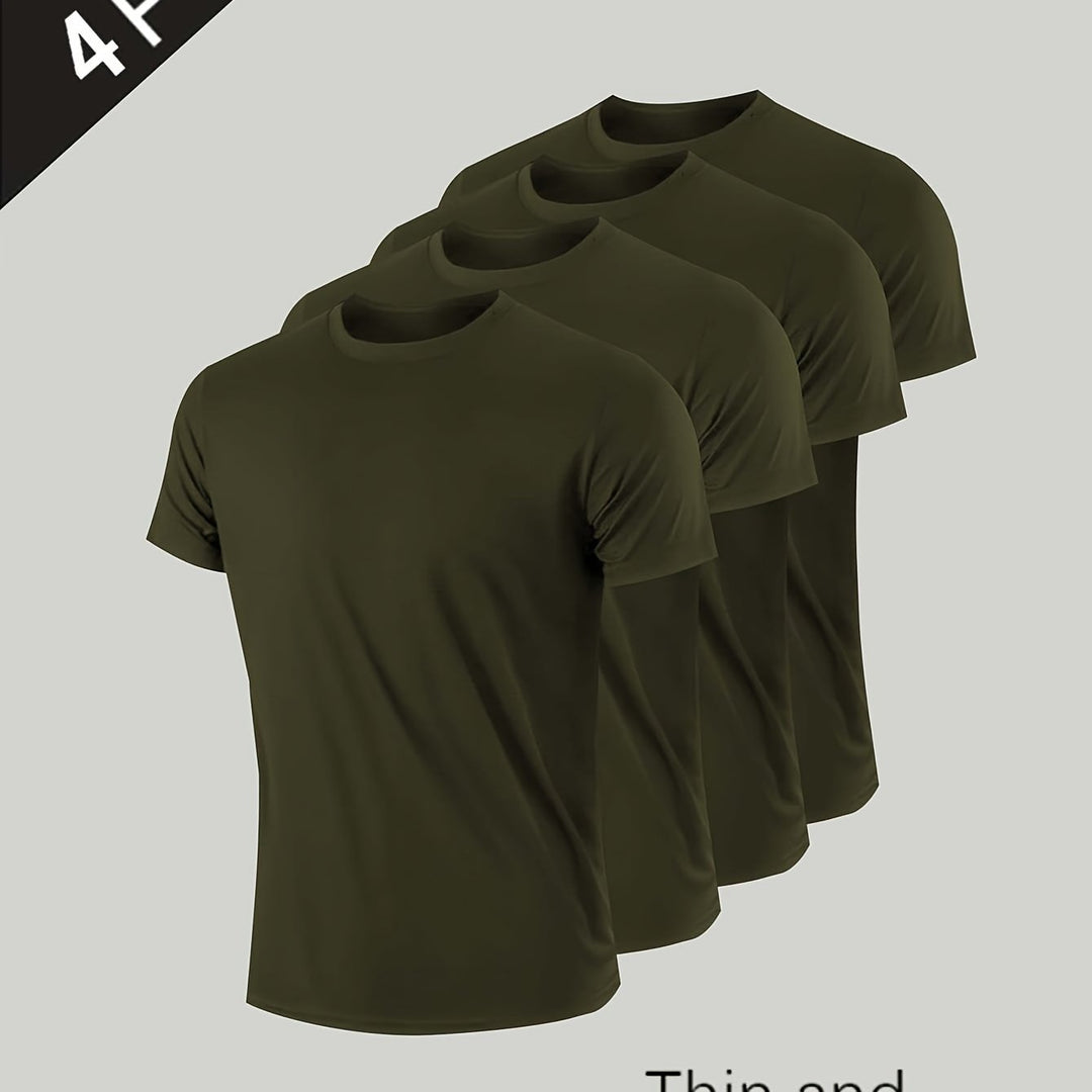 Levoire | T-Shirt Unicolore Pour Hommes À Manches Courtes