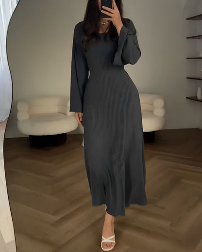 Levoire | Robe Maxi En Tricot Élégante Gris foncé