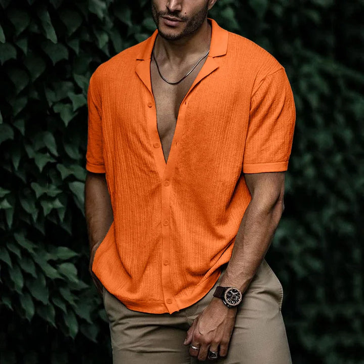 Levoire | Chemise Pour Homme Élégante Et Confortable Avec Boutons Orange