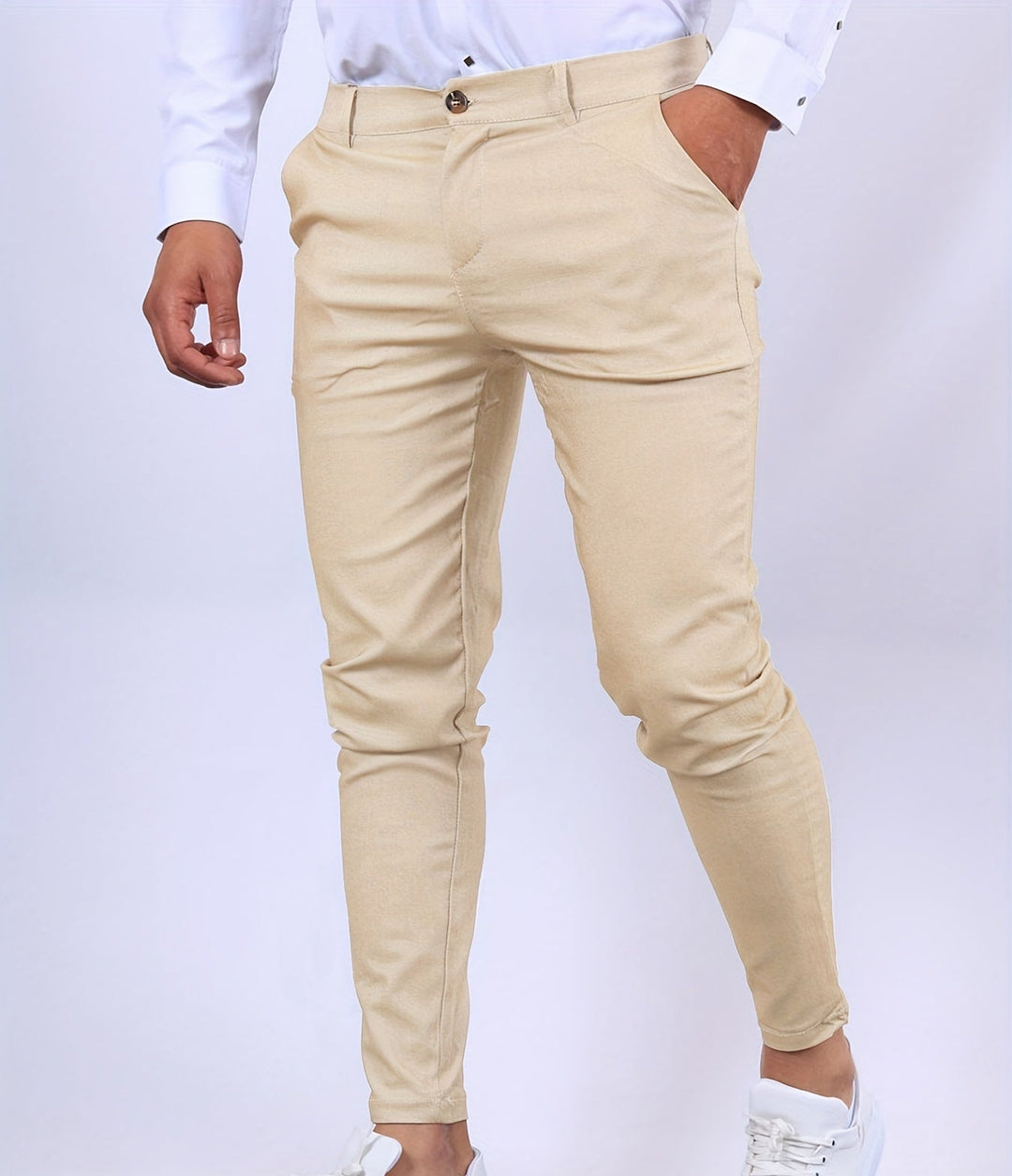 Levoire | Pantalon Chino Slim Fit Blanc Abricot