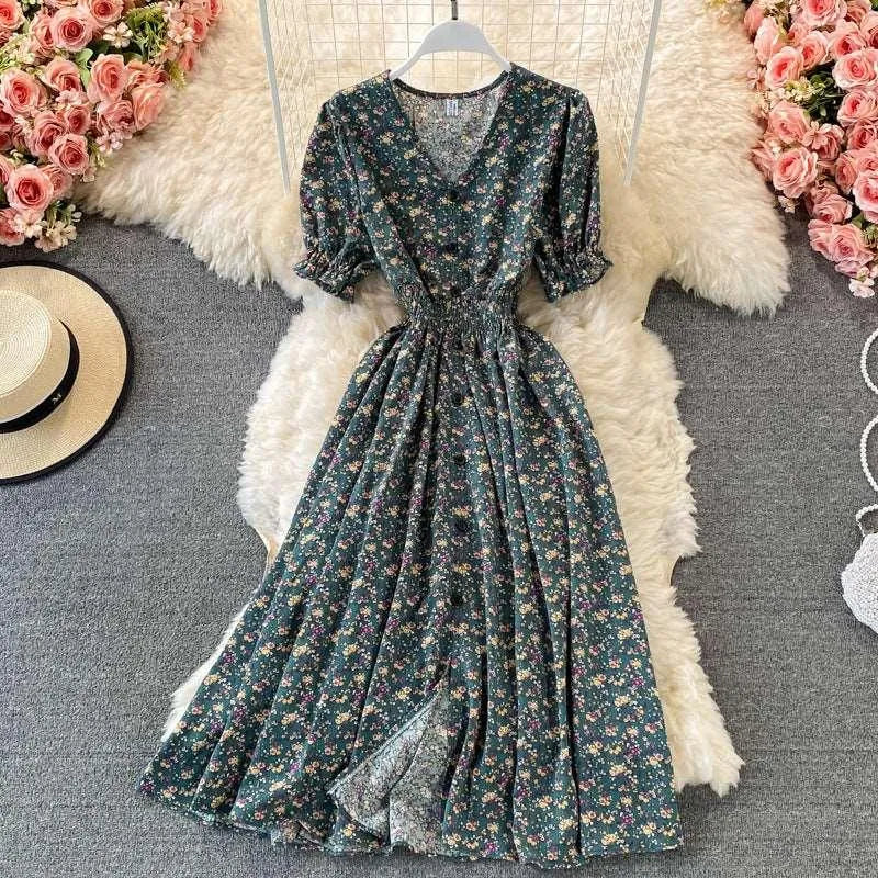 Levoire | Robe femme à manches courtes Armenian green Une taille