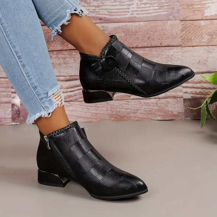 Levoire | Bottines Élégantes Avec Talon Bas Noir