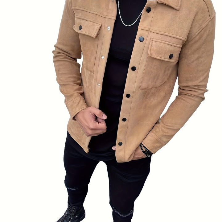 Levoire | Veste En Cuir Pu Pour Hommes Unie Couleur kaki