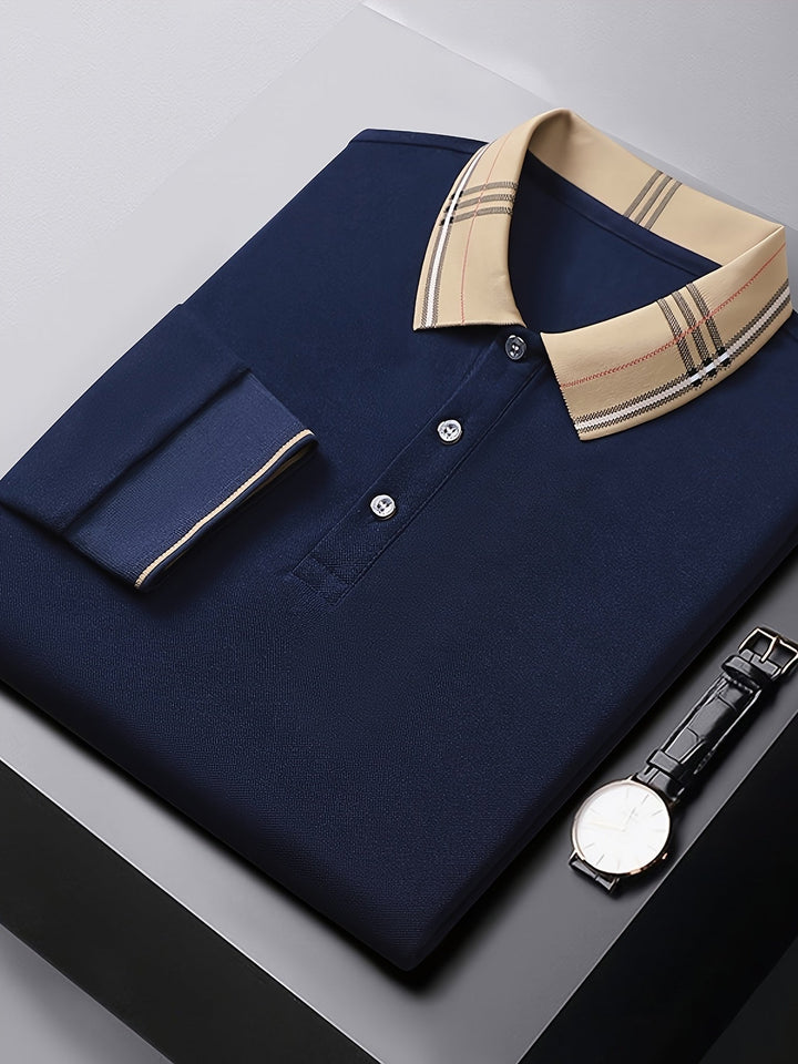 Levoire | Bleu/Noir À Carreaux Chemise Polo Homme