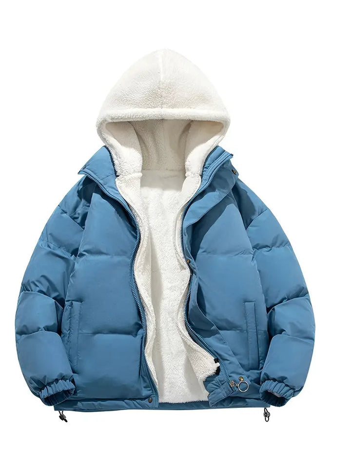 Levoire | Veste à capuche en polaire à manches longues avec poches Bleu
