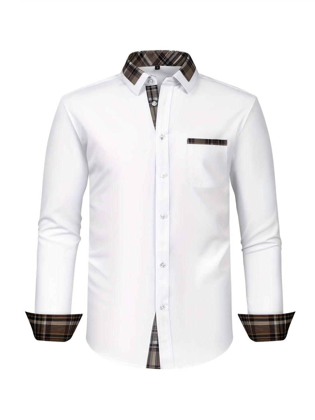 Levoire | Chemise Fine Adaptée Aux Affaires Avec Col À Carreaux Blanc