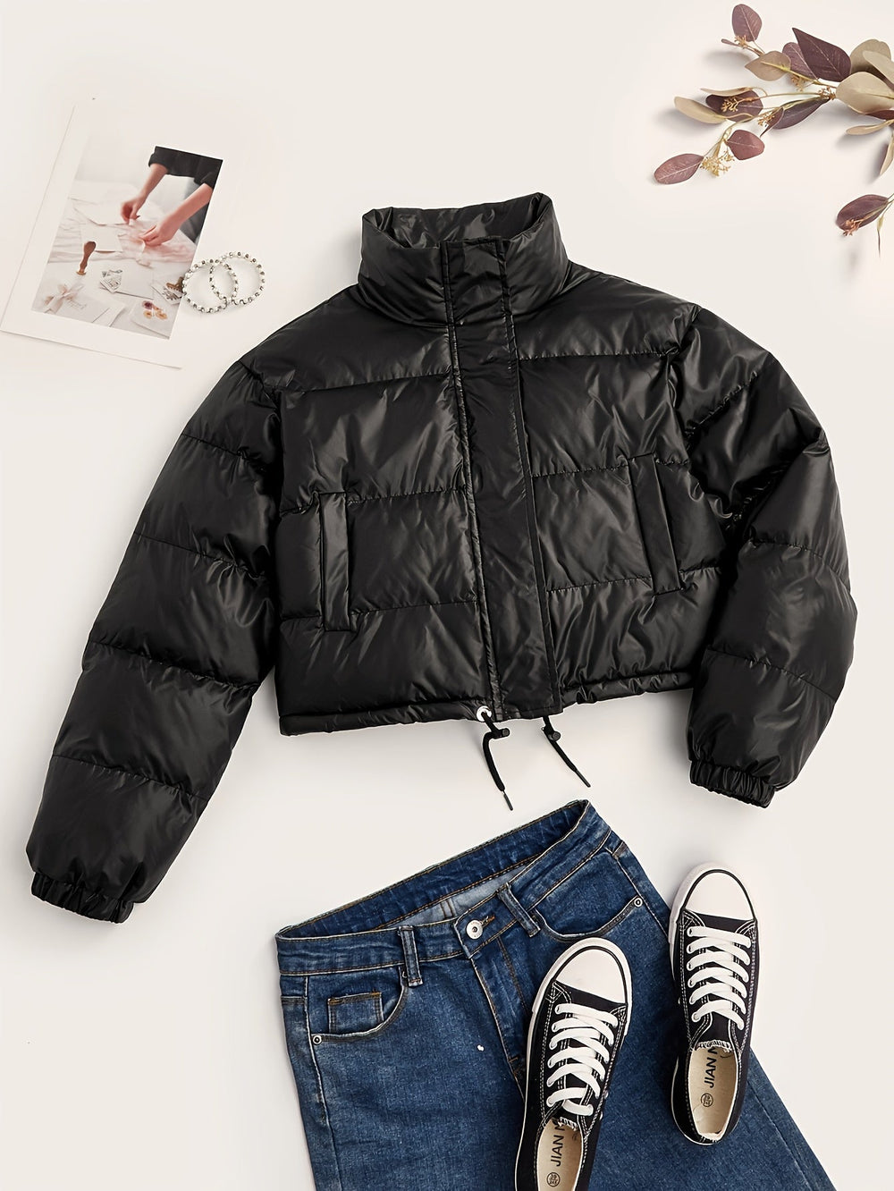 Levoire | Veste Puffer à Manches Longues Zippée avec Cordon