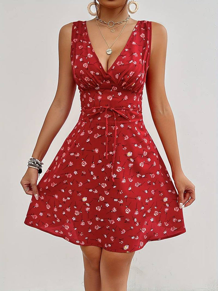 Levoire | Robe Sans Manches Avec Ceinture Et Décolleté En V