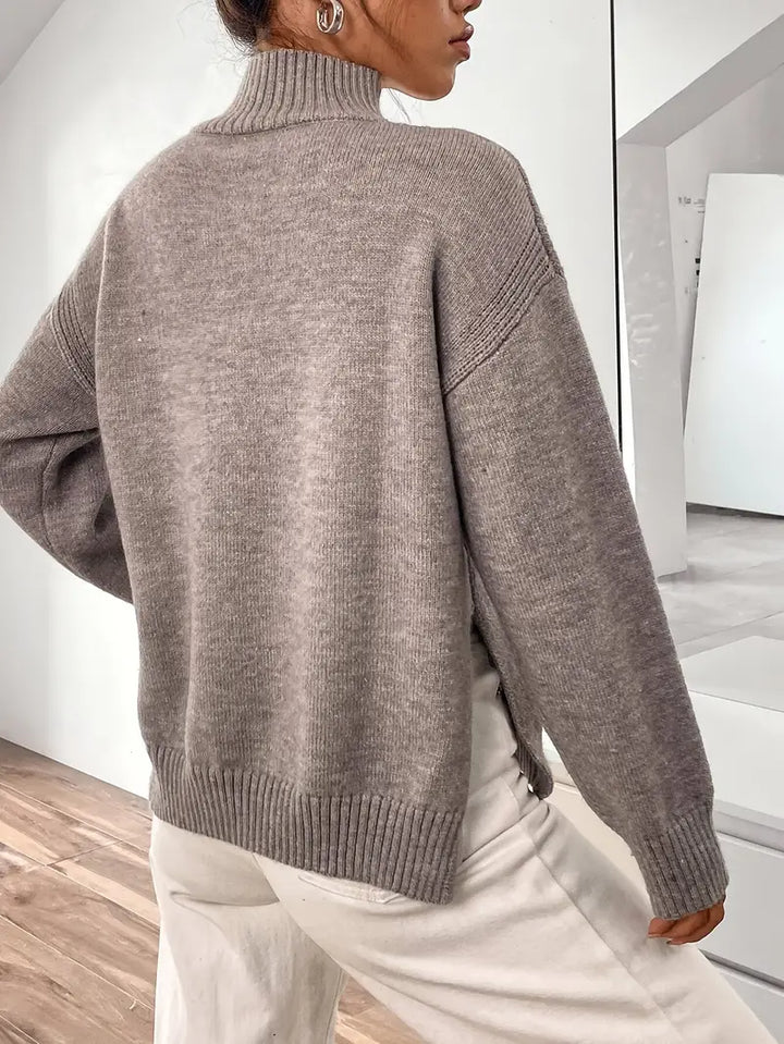 Levoire | Pull Col Montant Taupe