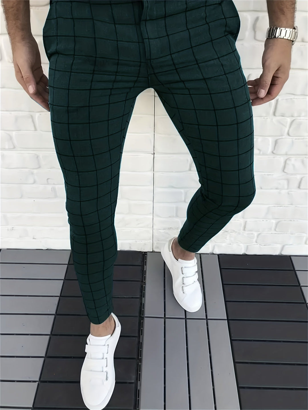 Levoire | Élégant Pantalon À Carreaux Pour Hommes Noir
