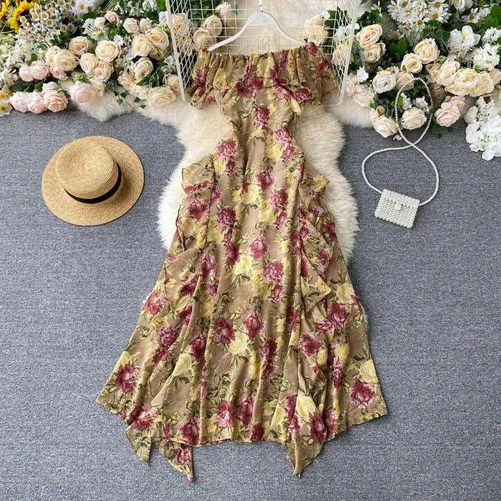 Levoire | Robe à ourlet irrégulier Khaki Une taille