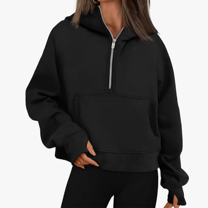 Levoire | Sweatshirt Fermeture Éclair Automne Noir