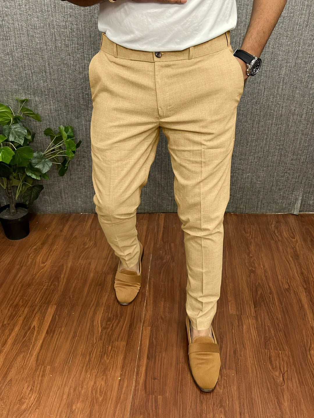 Levoire | Pantalons Élégants Pour Hommes Abricot