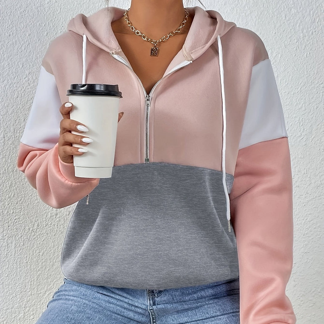 Levoire | Sweat À Capuche Zippé Élégant En Zones De Couleur