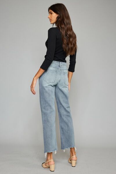 Levoire | Jean Taille Haute Cropped À Ourlet Brut