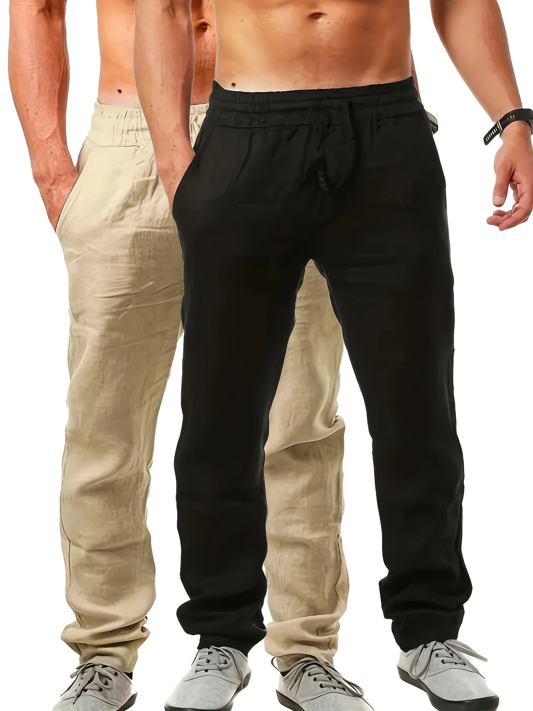 Levoire | Sweats Unis En Coton Avec Cordon Marron Kaki
