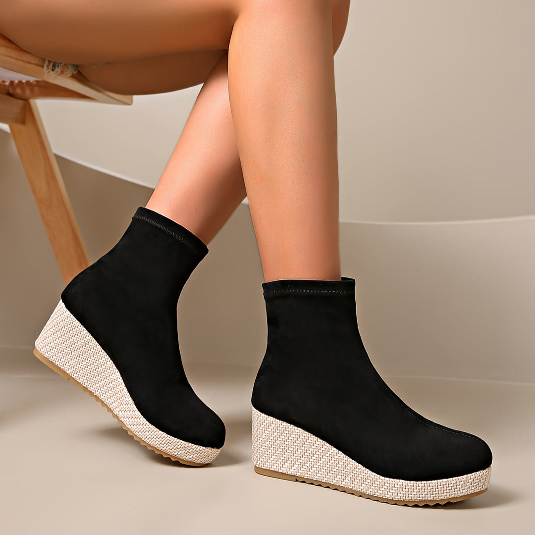 Levoire | Bottines À Talons Wedge Confortables Pour Femmes À Bout Rond