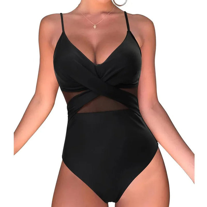 Levoire | Maillot De Bain Élégant Avec Détail En Mesh Pour Femmes Noir A