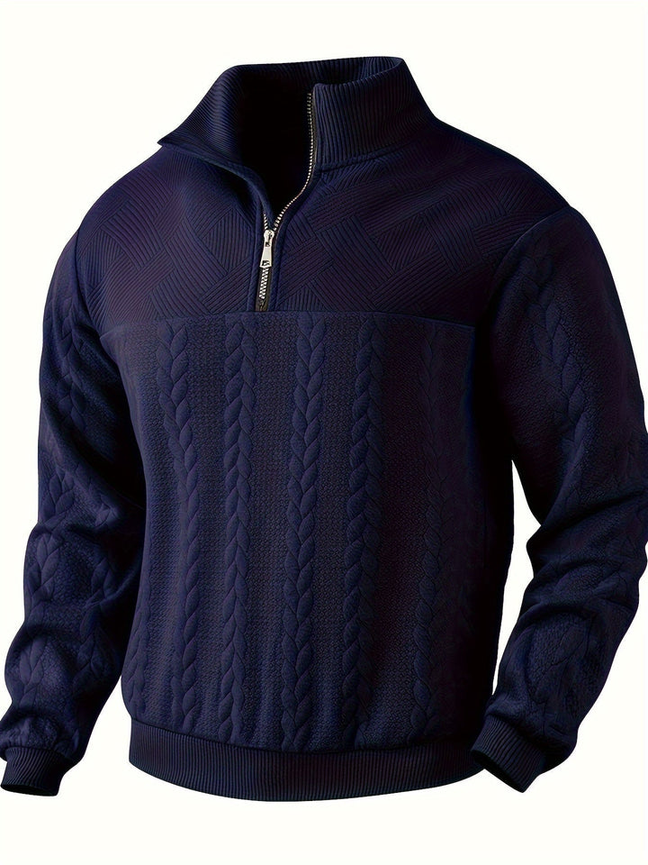 Levoire | Pull À Col Zippé Mi-Long Varmer À Manches Longues Gris d'avoine