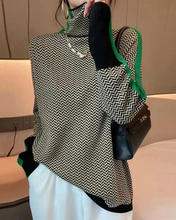 Levoire | Pull À Col Roulé En Design De Blocs De Couleur