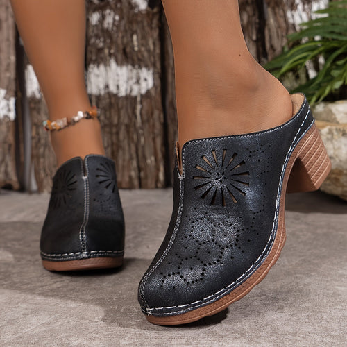 Levoire | Clogs Femme Avec Ouverture Fleurie Et Semelle Douce
