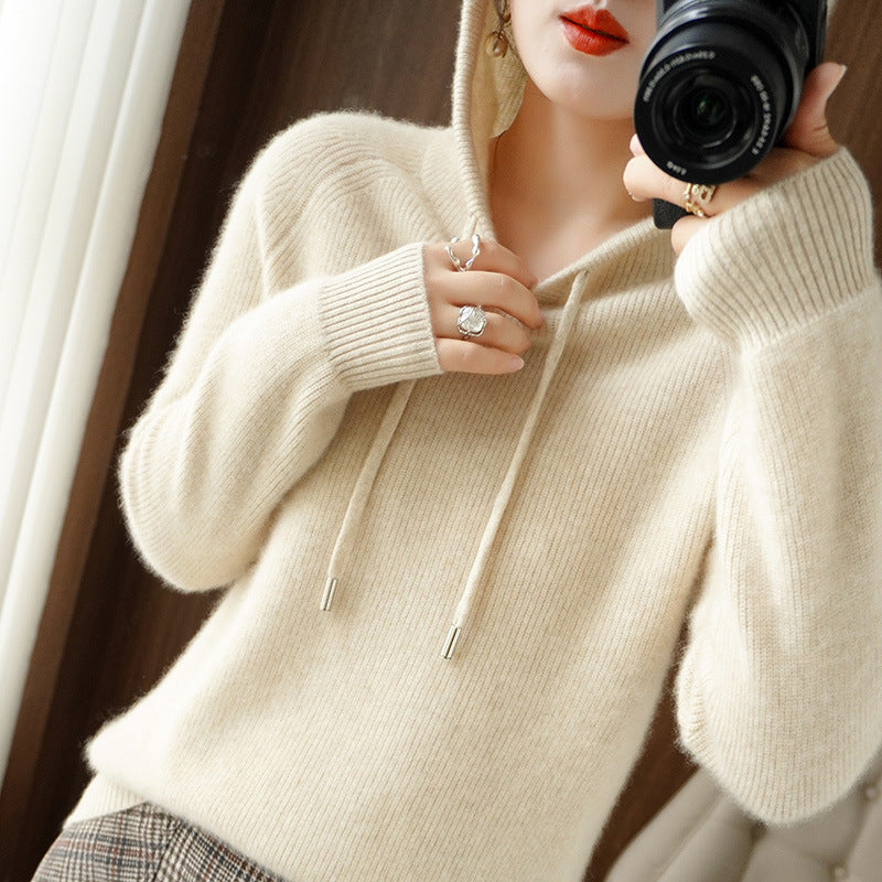 Levoire | Pull Confortable Avec Capuche Riz velouté