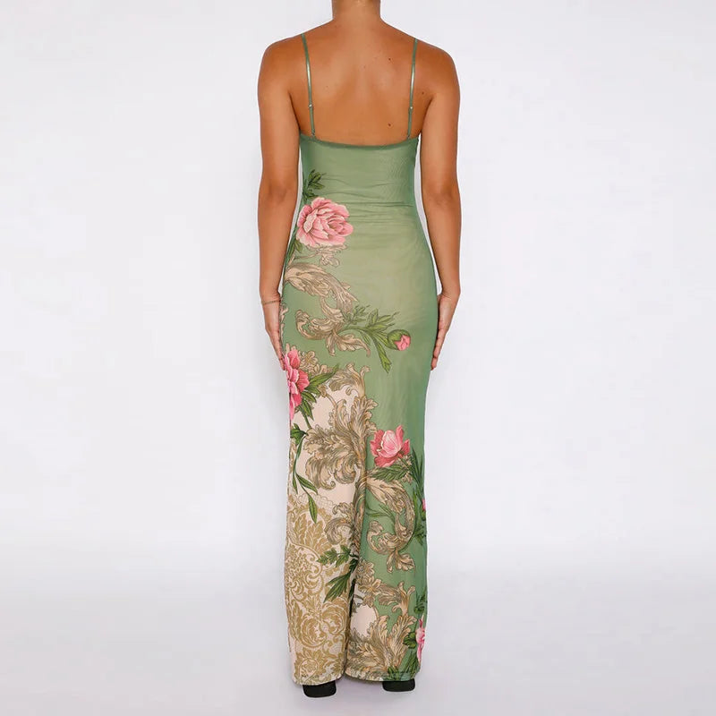 Levoire | Robe Sans Manches À Imprimé Floral En V