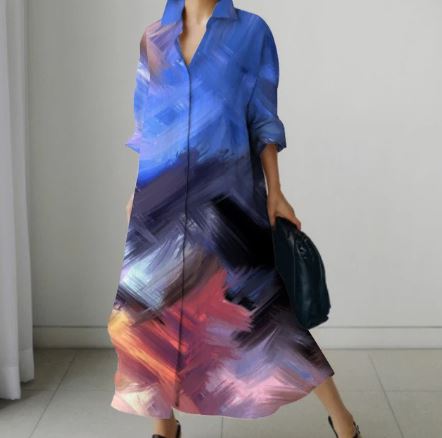 Levoire | Robe Chemise Élégante Pour Femmes Avec Style Bleu