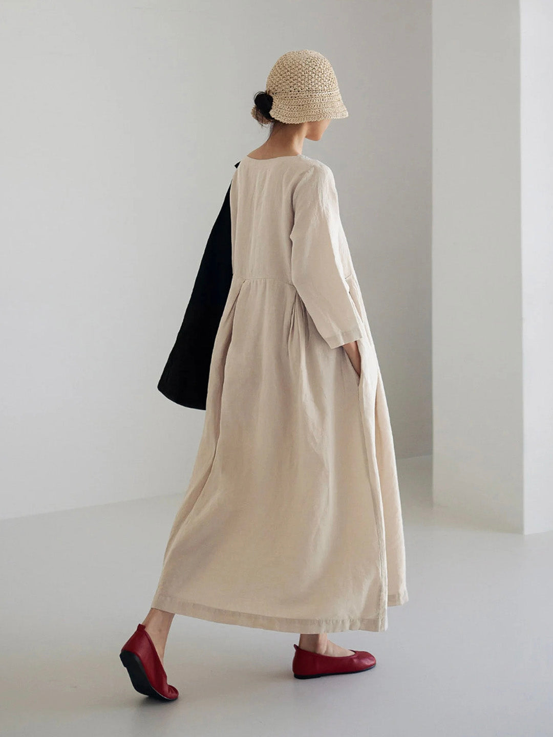 Levoire | Robe Ample En Lin Avec Poches Latérales
