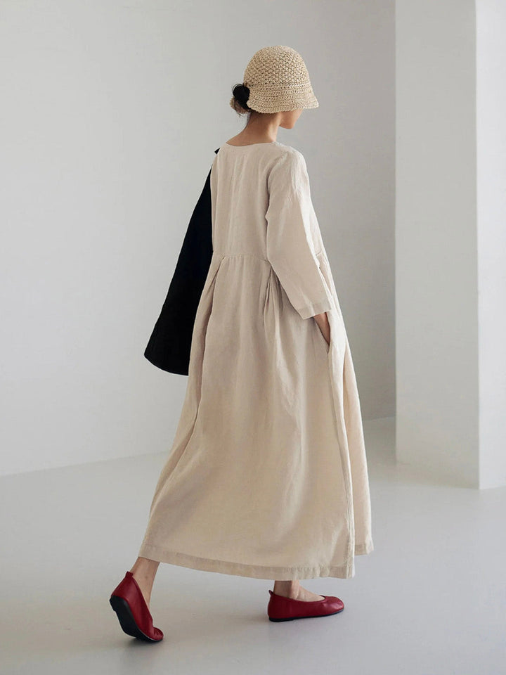 Levoire | Robe Ample En Lin Avec Poches Latérales