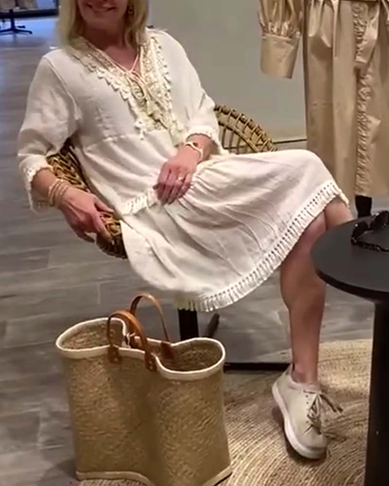 Levoire | Robe décontractée à encolure en V Blanc