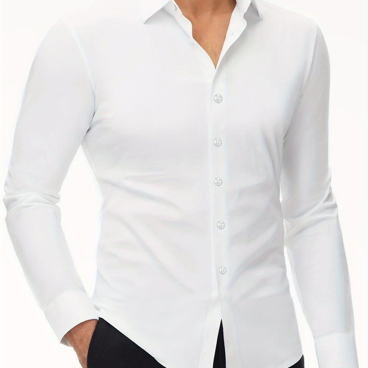 Levoire | Slim Fit Chemise En Coton Stretch Blanc