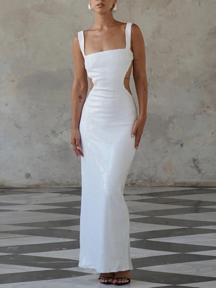 Levoire | Robe à sequins avec décolleté carré charmant