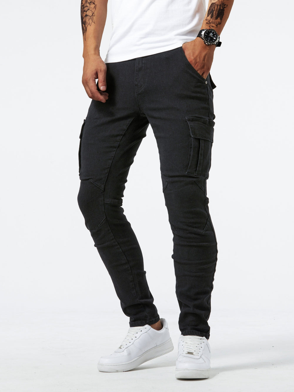 Levoire | Pantalons Cargo Slimfit En Denim Stretch