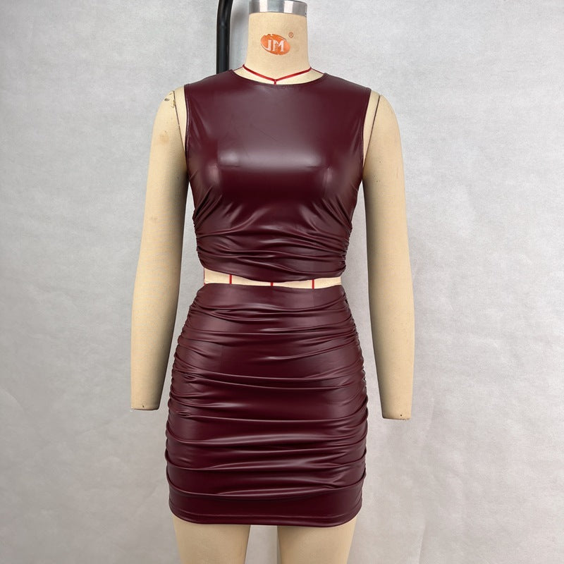 Levoire | Robe en cuir PU sans bretelles