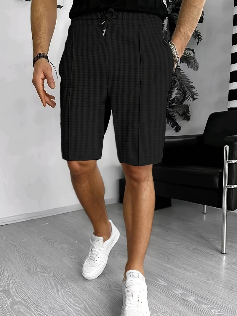 Levoire | Shorts En Tricot Gaufré Avec Cordon De Serrage Et Deux Poches Avant Noir