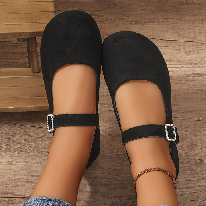 Levoire | Ballerines Femme Unies Avec Boucle En Cristal